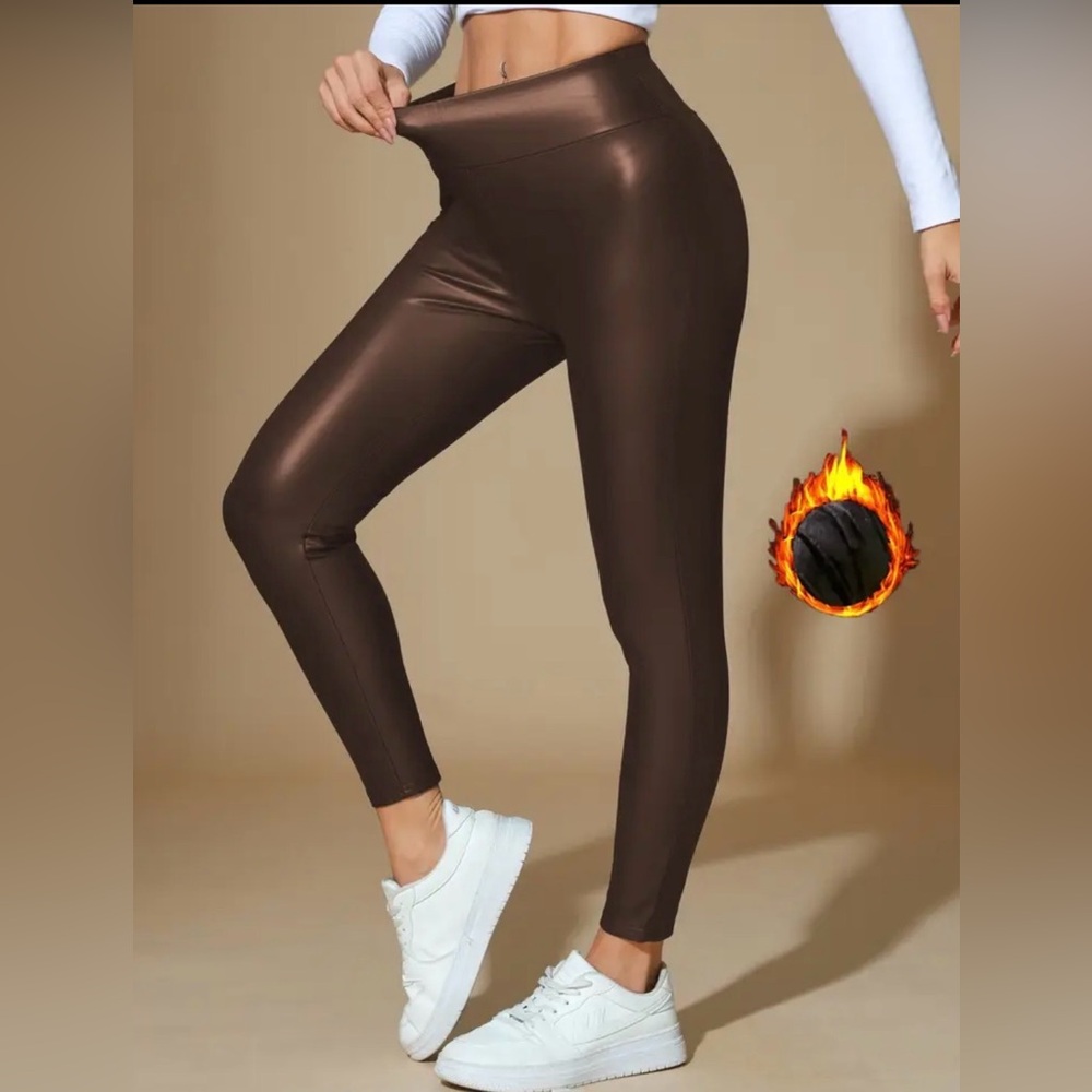 Women's Brown High-Waisted Leggings